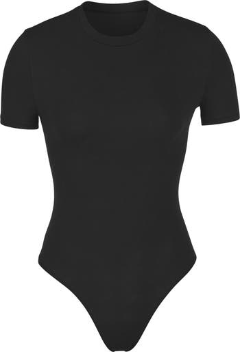 SKIMS Grey Cotton Rib Bodysuit – BlackSkinny