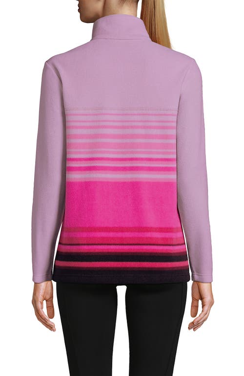 Shop Lands' End Anyweather Fleece Quarter Zip Pullover In Spiced Rhubarb Ombre Stripe