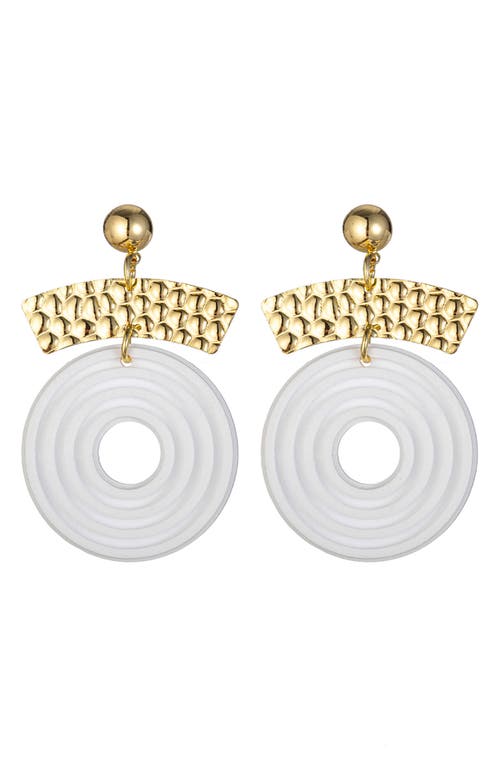 Eye Candy Los Angeles Adele Open Circle Drop Earrings In White