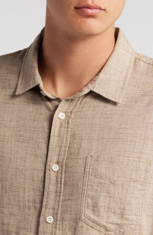 Shop Rails Wyatt Crosshatch Cotton Button-up Shirt In Walnut Etch