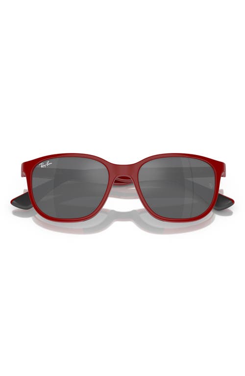 Shop Ray Ban Ray-ban Kids' 48mm Square Sunglasses In Red/rubber Black