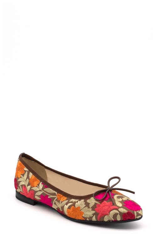 Butter Shoes Pavlova Embroidered Floral Ballet Flat in Mocca