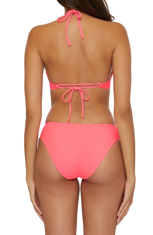 Shop Becca Modern Edge Halter Bikini Top In Coral Reef