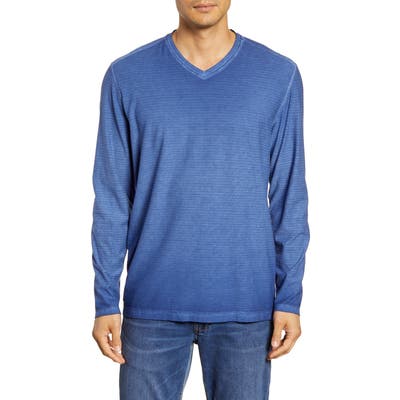 Tommy Bahama Cirrus Coast Classic Fit Long Sleeve V-Neck T-Shirt, Blue