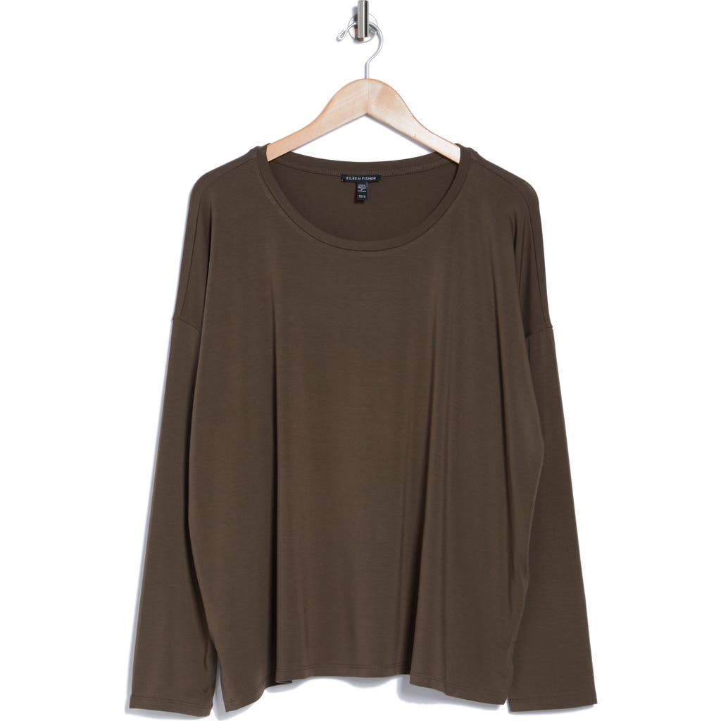 Eileen Fisher Crewneck Box Top In Wren