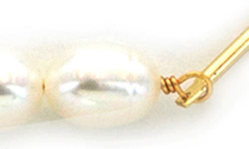 Panacea Freshwater Pearl Station Necklace In Ivory/yellow Gold