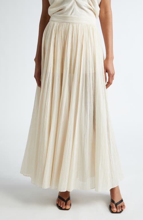 Shop Totême Toteme Semisheer Plissé Maxi Skirt In Meringue