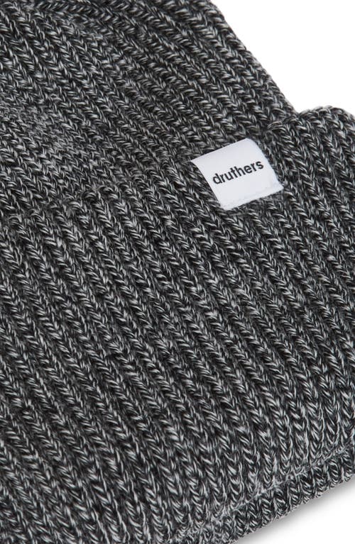 Druthers Nyc Merino Wool Ribbed Beanie In Black