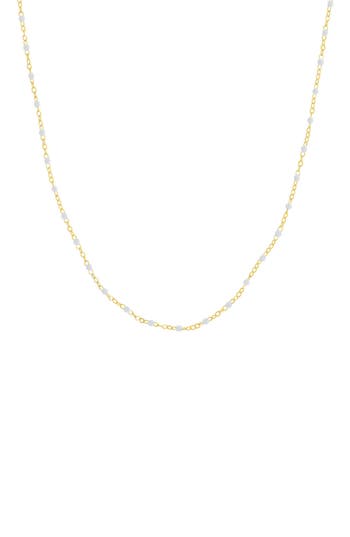 Central Park Enamel Station Chain Necklace In White