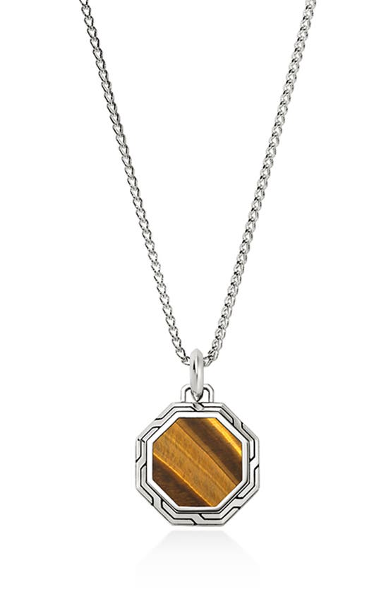Shop John Hardy Octagon Pendant Necklace In Brown