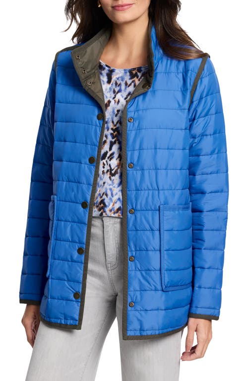 Shop Nic + Zoe Nic+zoe Allovette Reversible Quilted Jacket In Blue Multi