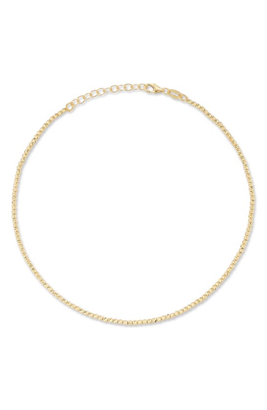 Ember Fine Jewelry Textured Bead Anklet In 14k Gold