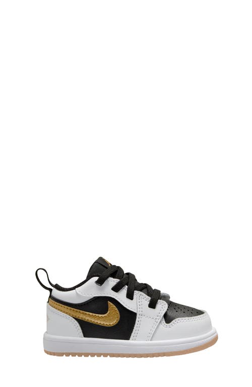 Shop Nike Kids' Air Jordan 1 Low Alt Sneaker In White/metallic Gold/black