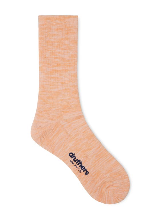 Shop Druthers Nyc Organic Cotton Everyday Crew Sock In Peach Melange