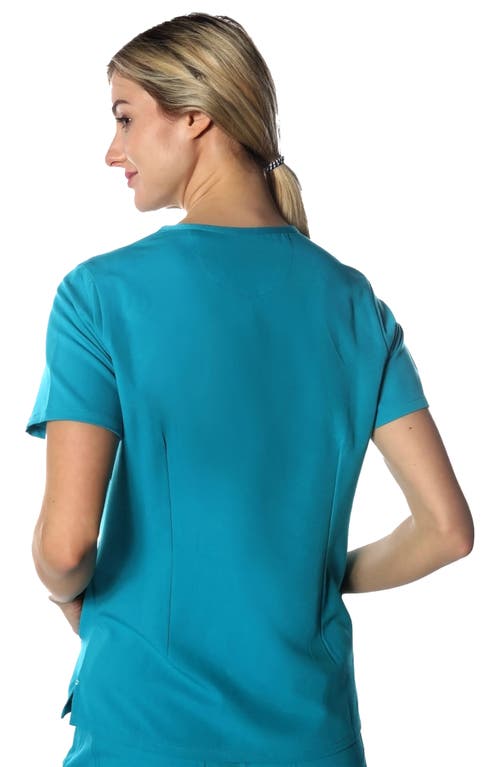 Shop Members Only Cordoba 5-pocket Scrub Top In Teal