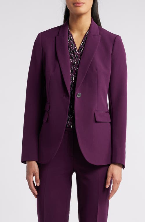 Shop Anne Klein Anne Triple Pocket Stretch Blazer In Deep Plum