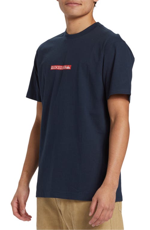 Shop Quiksilver Clicker Logo Organic Cotton Graphic T-shirt In Navy