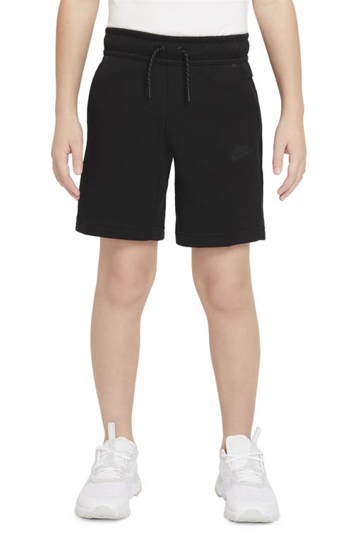 Shop Nike Sportswear Kids' Tech Fleece Sweat Shorts In Black/black