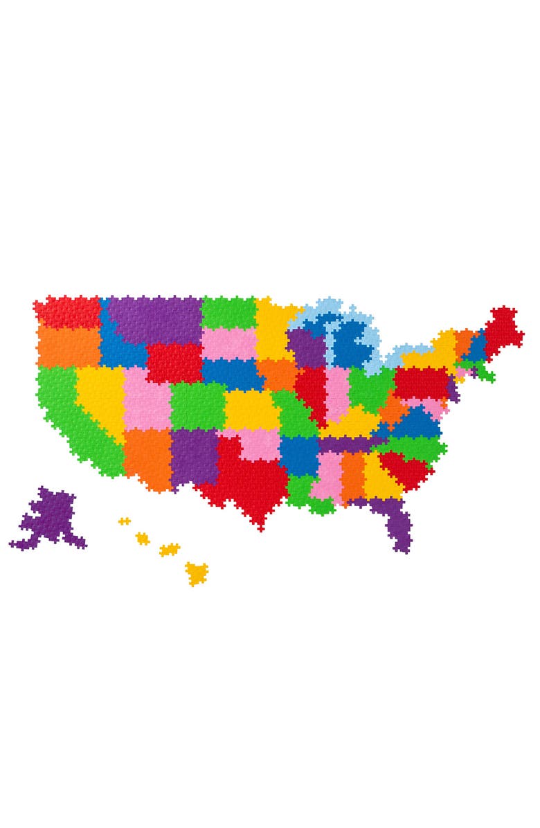 Plus-Plus USA 1400-Piece Map of USA Puzzle by Number, Alternate, color, Multi-Color/ Mix