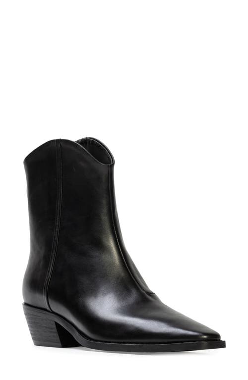 Black Suede Studio Reed Pointed Toe Western Boot In Black