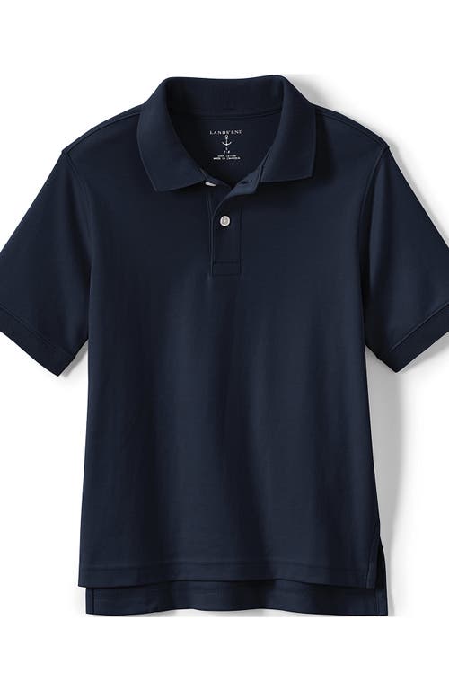 Lands' End School Uniform Kids Short Sleeve Interlock Polo Shirt In Classic Navy