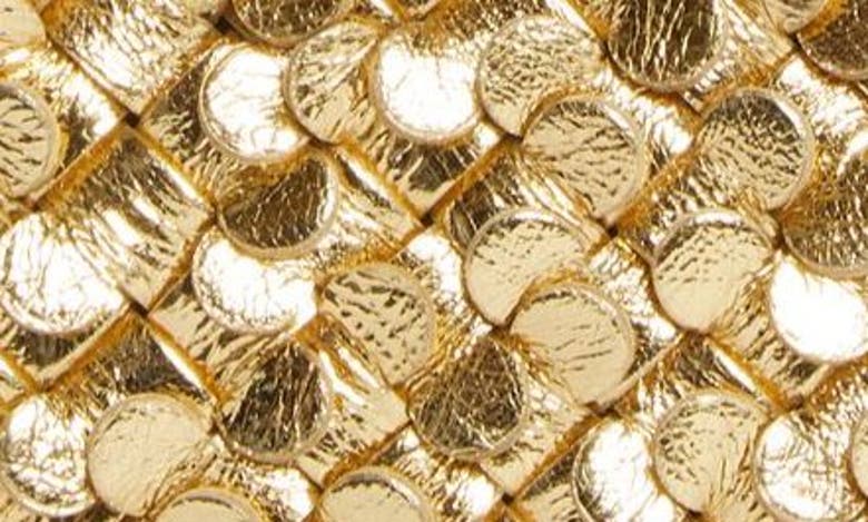 Shop Bottega Veneta Intrecciato Paillette Metallic Leather Clutch In Gold/ Gold/ Silver