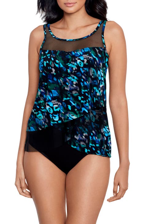 Miraclesuit Rock Solid Allura Underwire Tankini Swim Top & Solid High Rise  Bikini Swimsuit Bottom