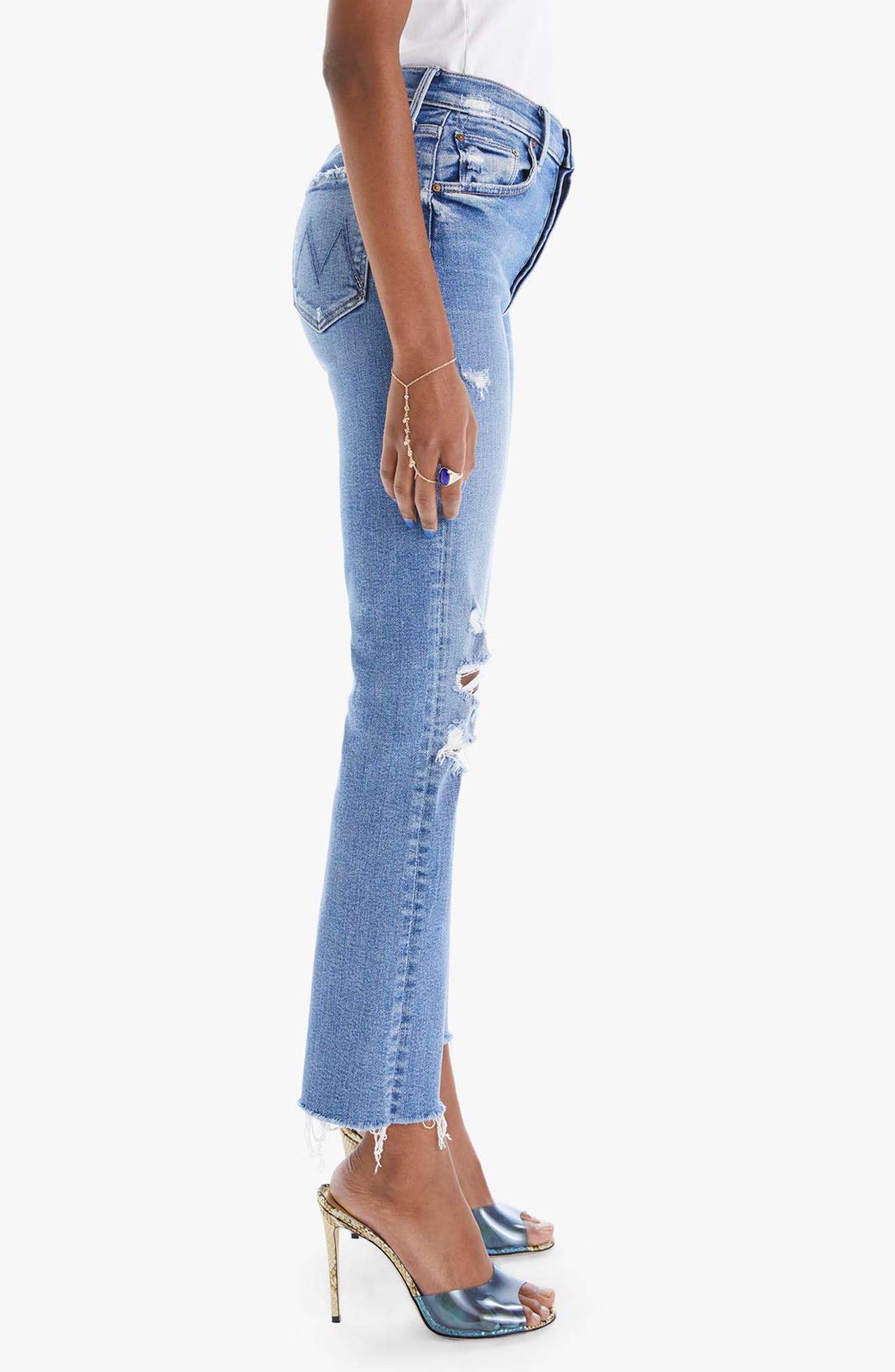 High Waist Fray Hem Ankle Jeans | Nordstrom