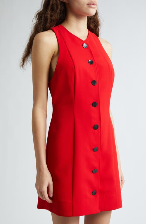 Shop Ganni Twill Suiting Minidress In Barbados Cherry