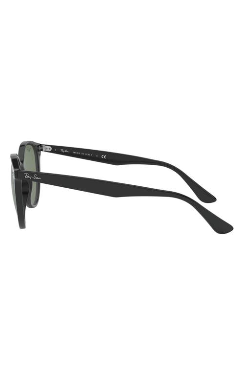 Ray Ban Ray-ban Phantos 53mm Polarized Round Sunglasses In Black/green Solid