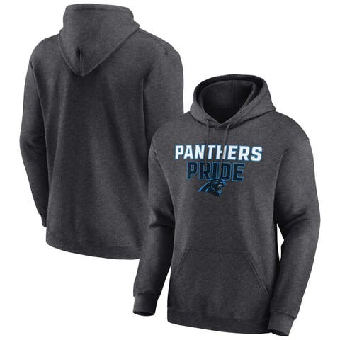 Men's Carolina Panthers Profile Heathered Charcoal/Black Big & Tall  Quarter-Zip Fleece Hoodie