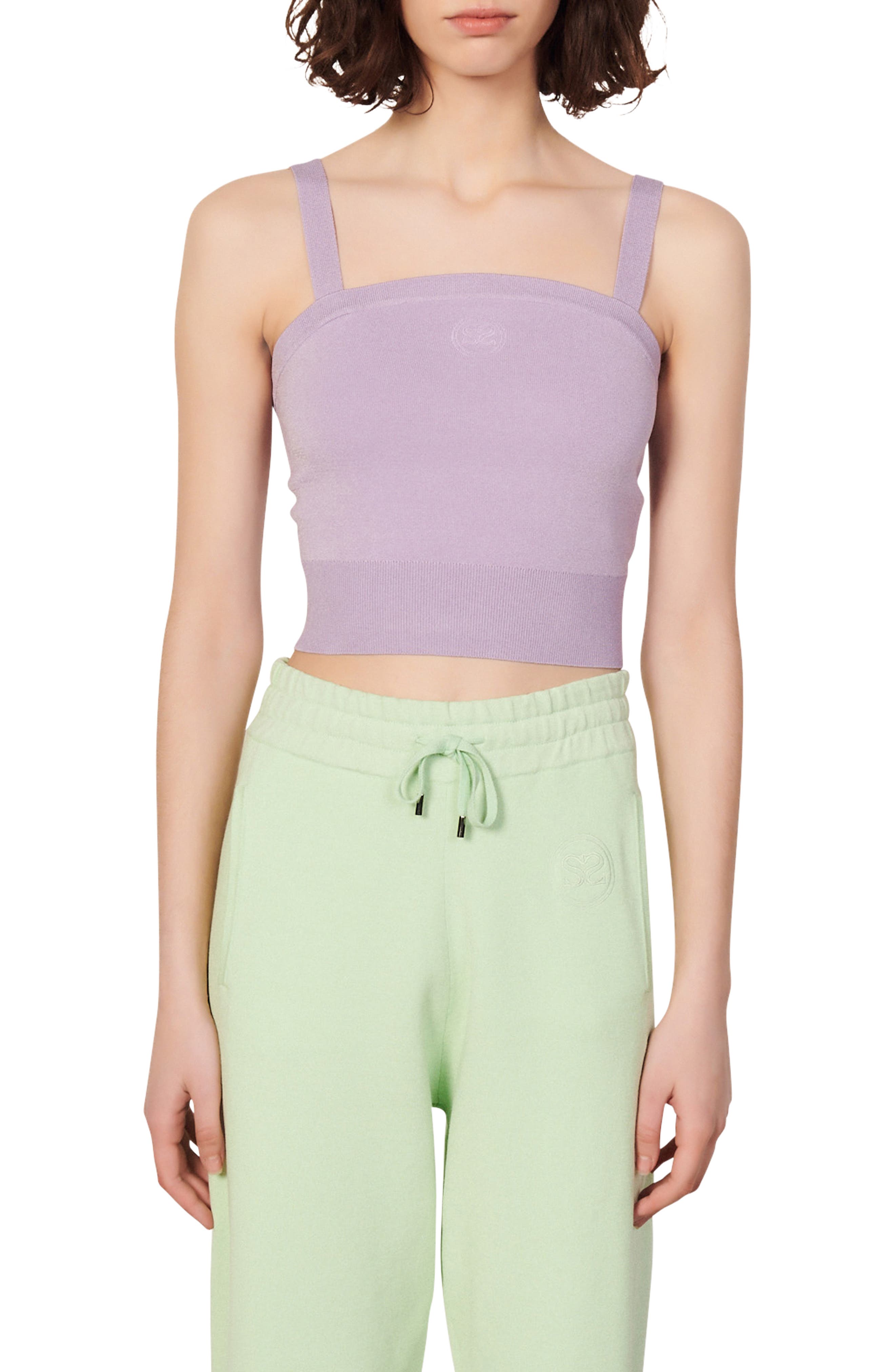sandro Abeline Sweater Tank in Mauve 