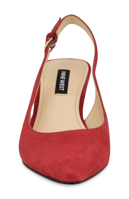 Shop Nine West Jannit Slingback Pointed Toe Kitten Heel Pump In Red