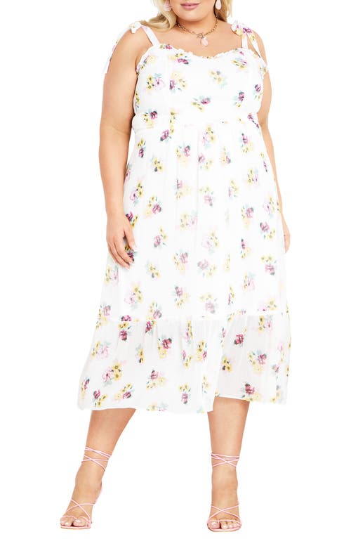 City Chic Ariadne Floral Sundress Ivory Melanie Ditsy at