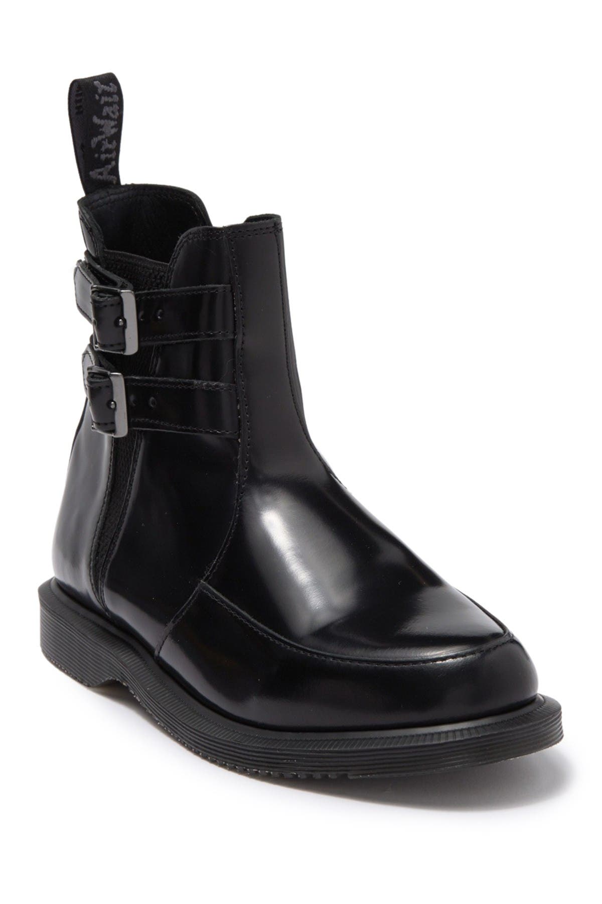 Dr. Martens' Flora Ii Buckled Ankle Boot In Black | ModeSens