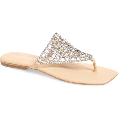 Jeffrey Campbell Abelia 2 Crystal Flip-Flop, Beige