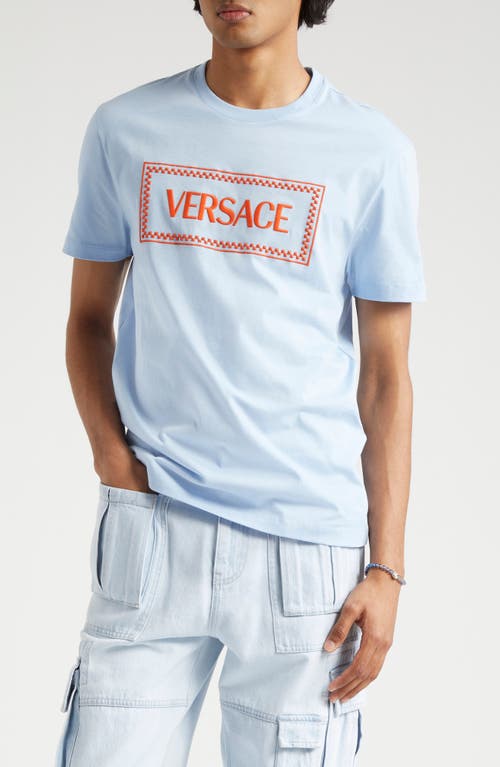 Versace Embroidered Logo Cotton Jersey T-Shirt at Nordstrom,