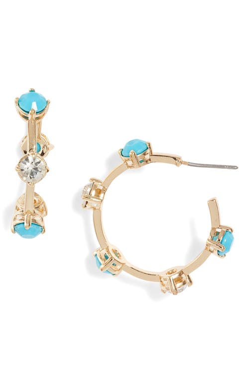 Stella + Ruby Moro Hoop Earrings in Turquoise