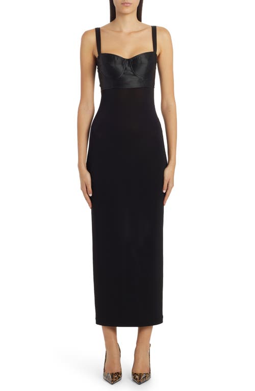 Dolce & Gabbana Kim Stretch Organzine Corset Dress in Black at Nordstrom, Size 12 Us