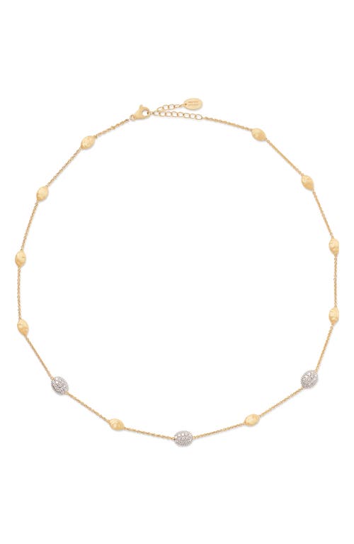 Marco Bicego Siviglia Diamond Pavé Station Necklace in Yellow Gold at Nordstrom, Size 18