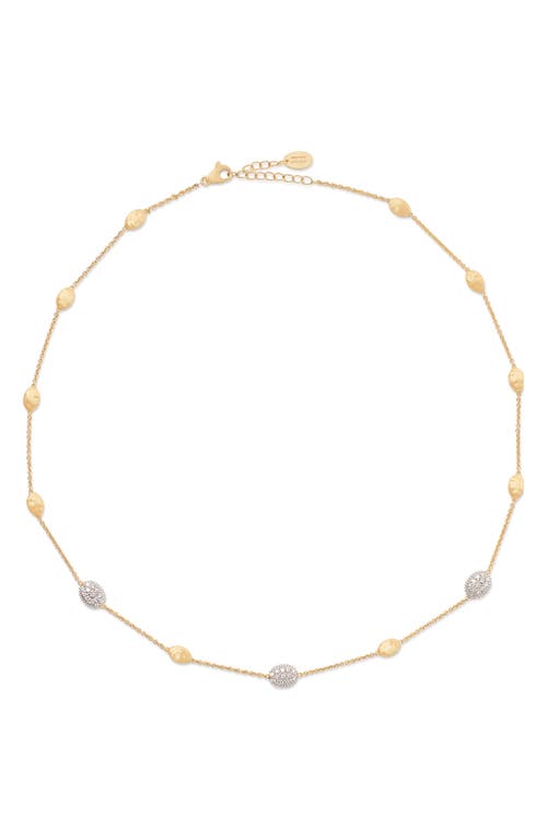 Shop Marco Bicego Siviglia Diamond Pavé Station Necklace In 18k Yellow Gold