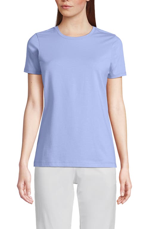 Shop Lands' End Relaxed Supima Cotton Crew Neck T-shirt In Light Cornflower