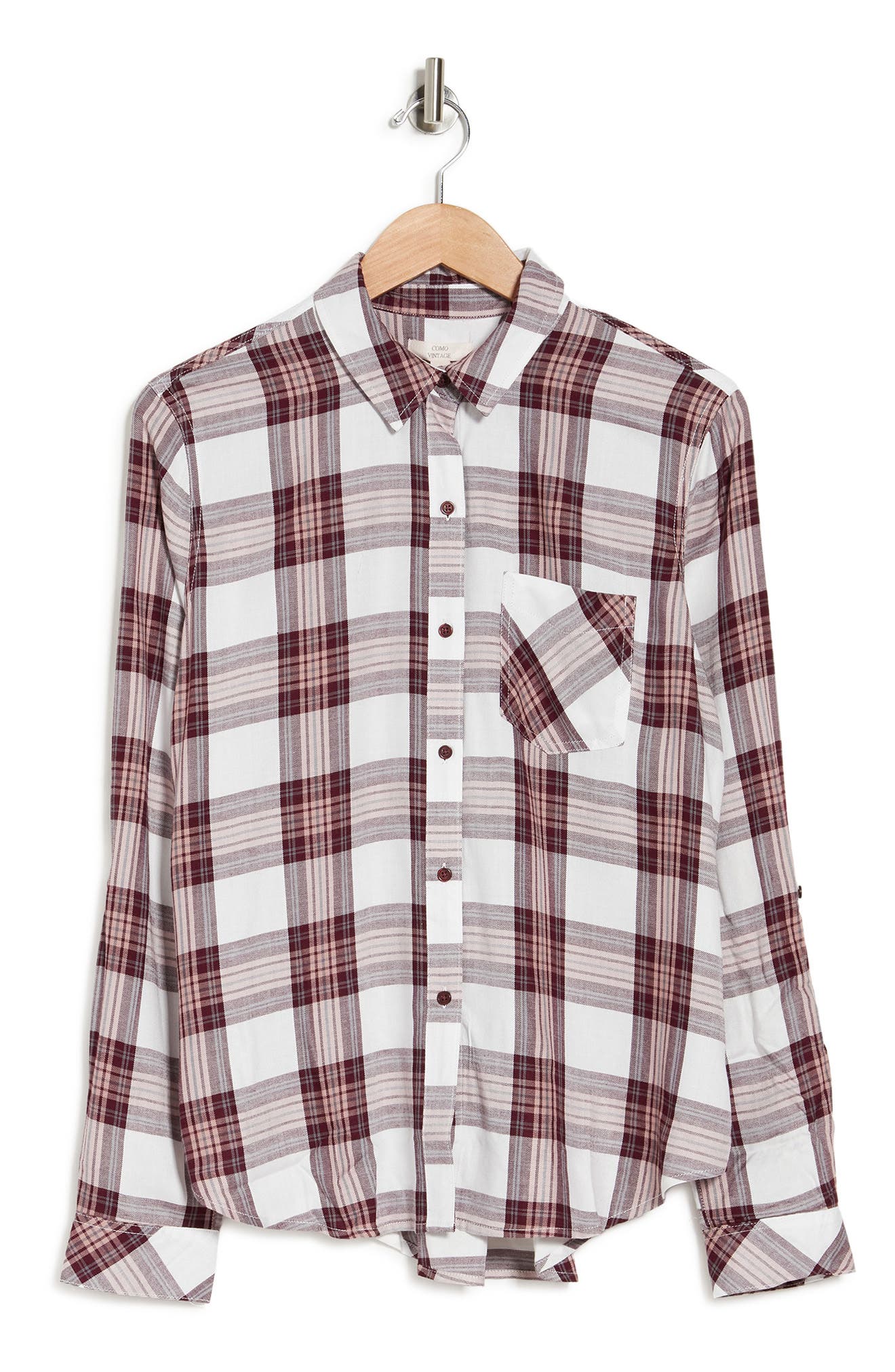 Como Vintage Plaid Button-up Shirt In 