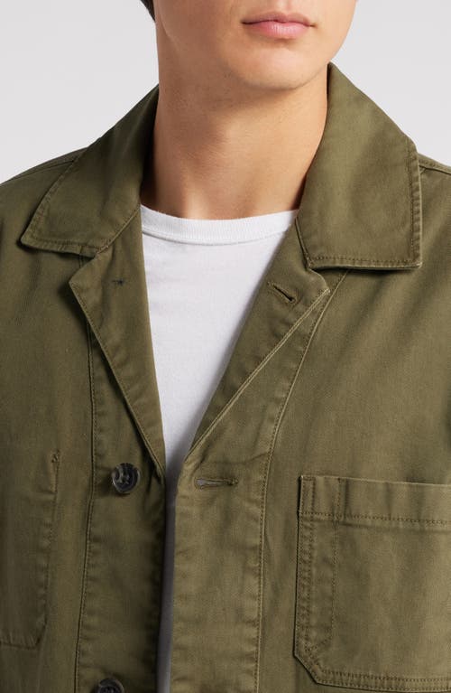 Shop Treasure & Bond Button-up Cotton Twill Chore Coat In Olive Night