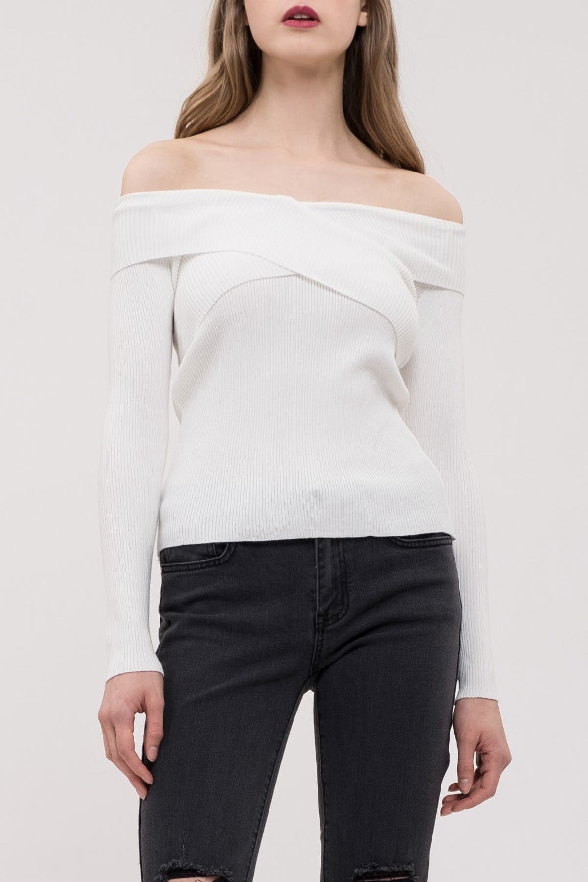 open shoulder criss cross top