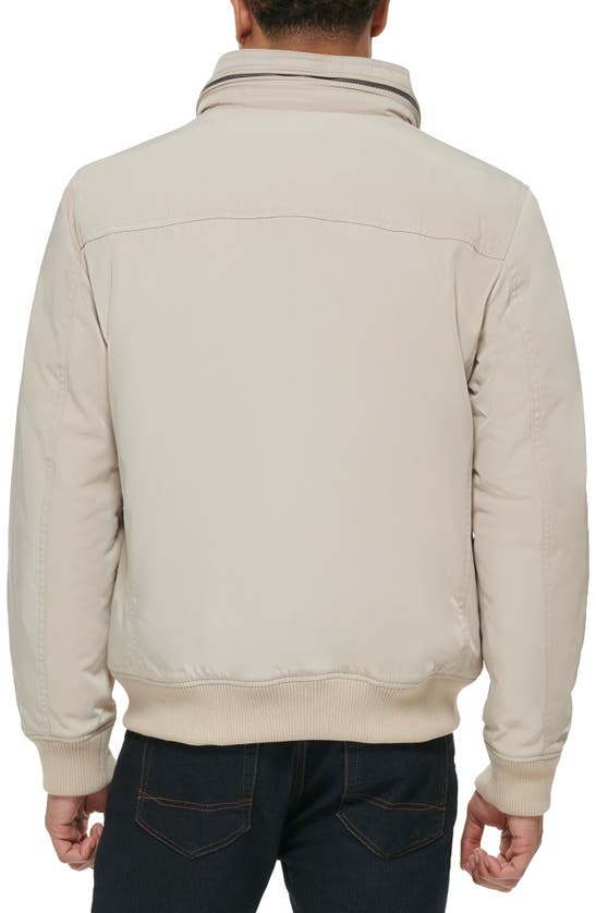 Dockers Quilted Lined Flight Bomber Jacket In Stone
