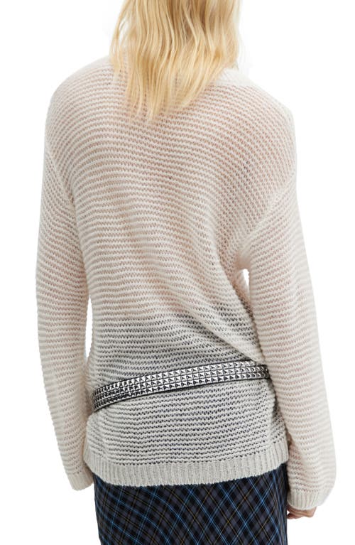 Shop Mango Grumpi Open Stitch Jersey Sweater In Ecru