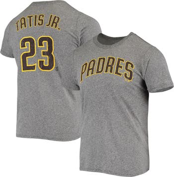 Men's Majestic Threads Brown San Diego Padres Throwback Logo Tri-Blend  T-Shirt