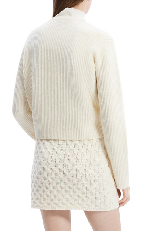 Shop Theory Boxy Felted Wool & Cashmere Rib Sweater In Ivory