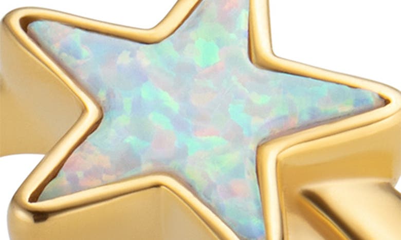 Shop July Child Shooting Star Ring In Star Shaped Gold/ White Opal